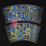 Stickere 3D Combinate  3DA06 Aurii Metalizat cu Albastru 6 folii